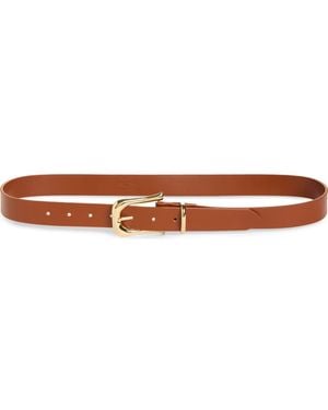 GOOD AMERICAN Classic Saddle Faux Leather Belt - Brown