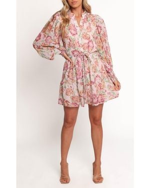 Petal & Pup Elba Floral Long Sleeve Minidress - Pink