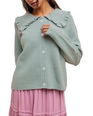 Wishlist Peter Pan Collar Cardigan - Gray