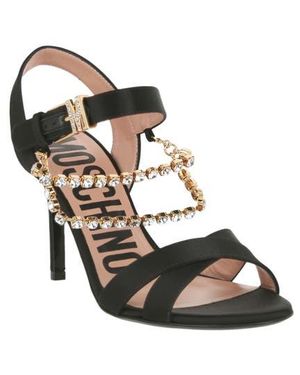 Moschino Metal Chain Slingback Sandal - Black