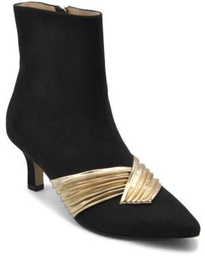 Adrienne Vittadini Pazzi Pleated Kitten Heel Bootie - Black