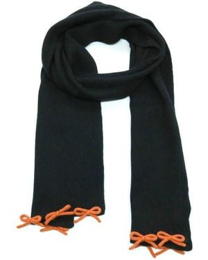 Portolano Bow Trim Scarf - Black