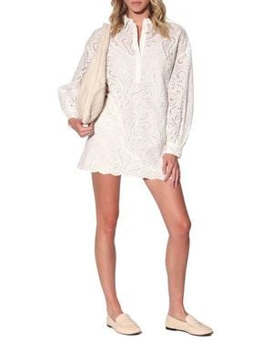 Walter Baker Lauraine Eyelet Cotton Minidress - White