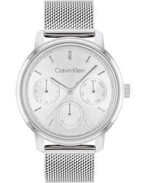 Calvin Klein Shimmer Mesh Strap Watch, 36Mm - Metallic