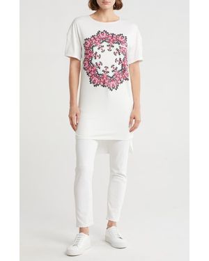 Go Couture High Low Tunic T-Shirt Dress - White