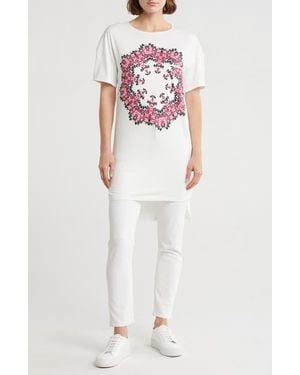 Go Couture High Low Tunic T-Shirt Dress - White