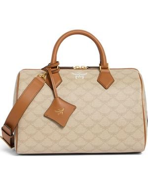 MCM Ella Medium Boston Bag - Natural