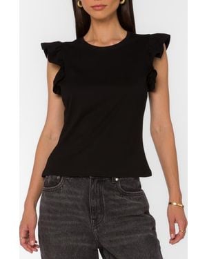 Velvet Heart Fabiola Flutter Sleeve Top - Black