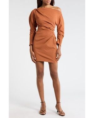 A.L.C. Sona Long Sleeve One-Shoulder Dress - Orange