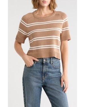 Vigoss Nautical Stripe Cotton Blend Sweater - Natural