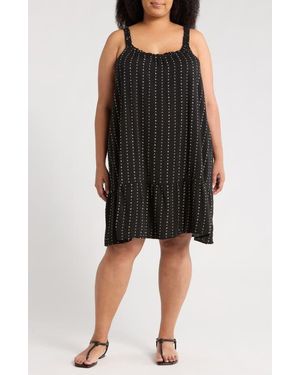 Bobeau Ruffle Slipdress - Black