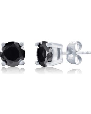 Black Jack Jewelry 7Mm Round Cubic Zirconia Stud Earrings - Metallic