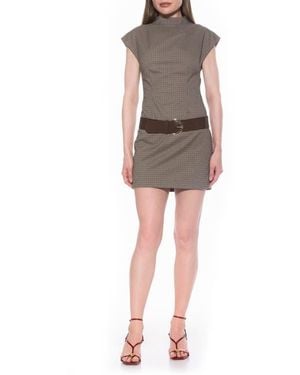 Alexia Admor Em Cap Sleeve Belted Minidress - Multicolor