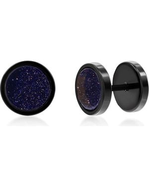 Metallo Semiprecious Stone Stud Earrings - Blue