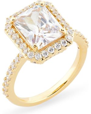 Nadri Rectangular Cubic Zirconia Ring - Metallic