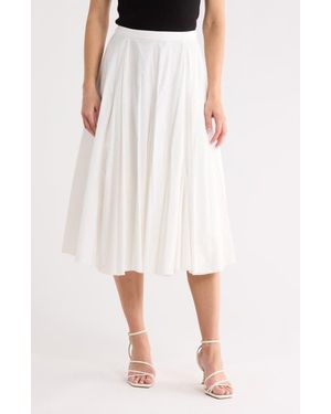 Joie Flared Godet Midi Skirt - White