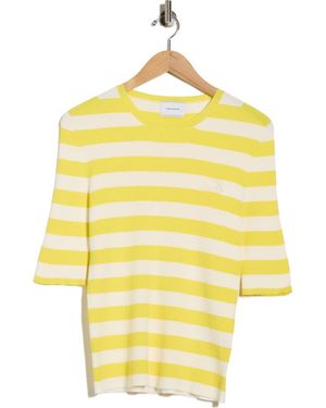 Longchamp Stripe Ribbed Pullover Sweater - Yellow