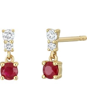 Bony Levy El Mar Ruby & Diamond Pavé Drop Earrings - White
