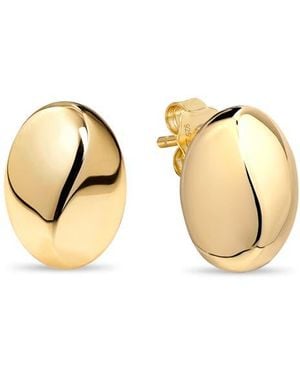 DEVATA Beveled Curved Dome Stud Earrings - Natural