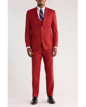 ZEGARIE Solid 3-Piece Suit - Red