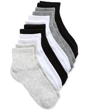 Steve Madden Assorted 6-Pack Quarter Crew Socks - White