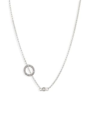 Meshmerise Bezel Diamond Initial Chain Necklace - Multicolor