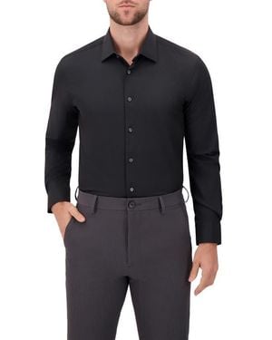 Report Collection Slim Fit 4-Way Stretch Button-Up Shirt - Black