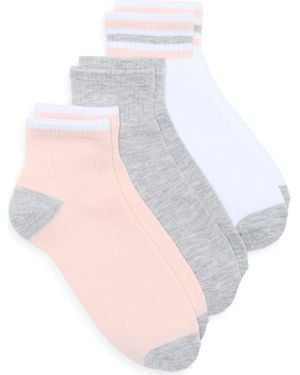 Nordstrom Rack 3-Pack Athleisure Varsity Ankle Socks - Multicolor