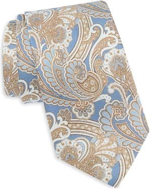 Robert Graham Paisley Silk Tie - White