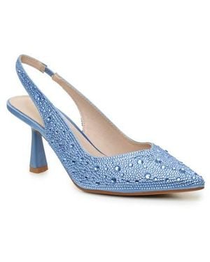 Nicole Miller Rhinestone Slingback Pump - Blue