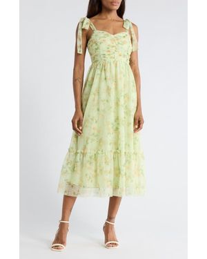 Blu Pepper Shoulder Tie Floral Maxi Dress - Multicolor