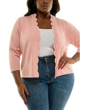 Nina Leonard Scalloped Bolero - Pink