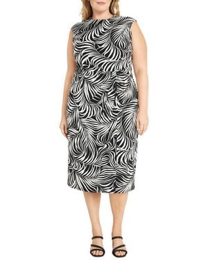 Maggy London Printed Cap Sleeve Sheath Dress - Multicolor