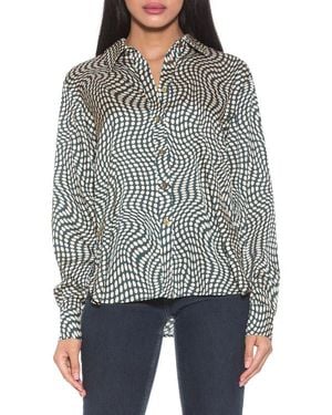 Alexia Admor Rylin Silky Front Button Blouse - Black