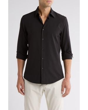 14th & Union Long Sleeve Performance Stretch Shirt - Black
