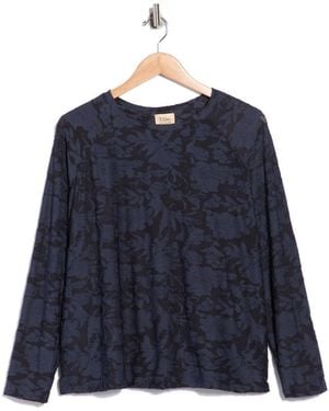 Tahari Raglan Long Sleeve Top - Blue