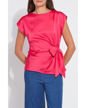 Lyssé Rosalia Tie Mix Media Top - Red