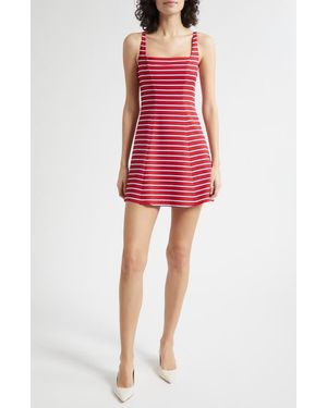 Alice + Olivia Julia Stripe Minidress - Red