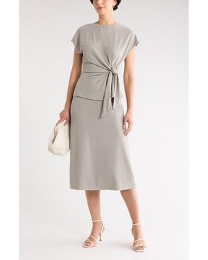 Nordstrom Rack Short Sleeve Tie Detail Top - Gray