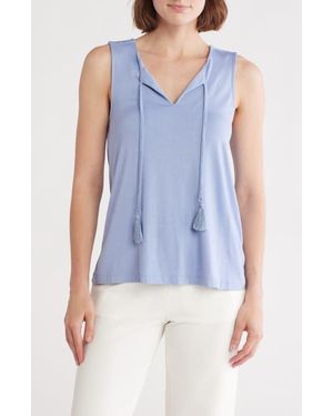 Tart Collections Ila Split Neck Tank - Blue