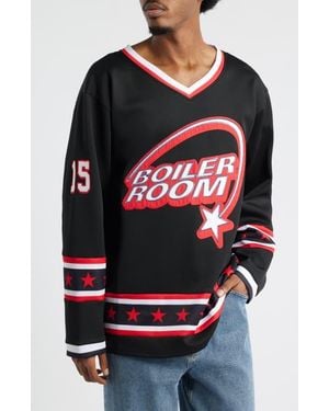 BOILER ROOM Oversize Hockey Jersey - Red