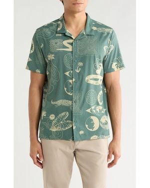 Roark Bless Up Trail Performance Short Sleeve Button-Up Shirt - Green