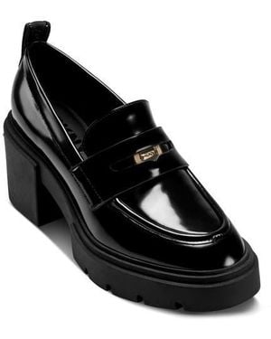 DKNY Tovella Penny Loafer Platform Pump - Black