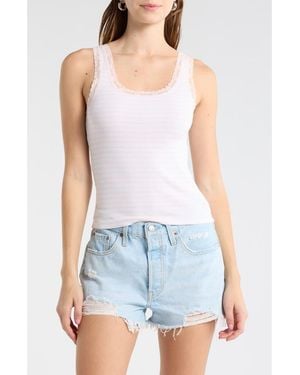 Abound Lace Trim Tank Top - Blue