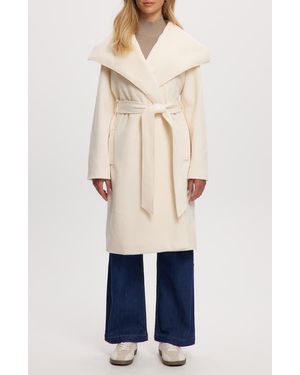 Noize Lena Belted Wrap Coat - Natural