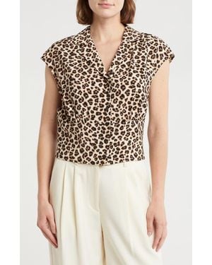 Pleione Patterned Camp Shirt - Natural