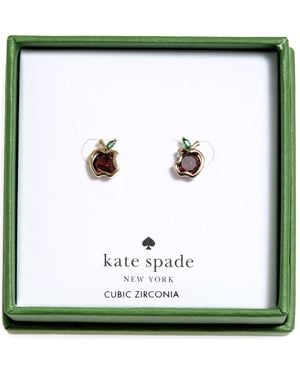 Kate Spade Apple Cubic Zirconia Stud Earrings - White