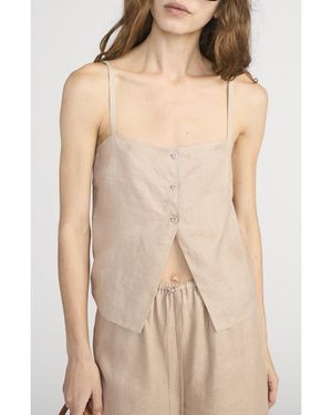 FRAME The Linen Button Camisole - Natural