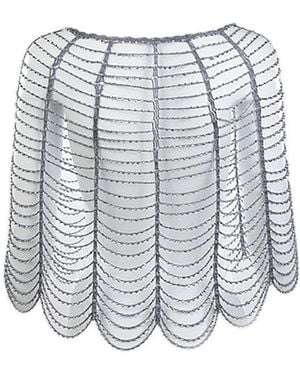 Saachi Beaded Capelet - Metallic