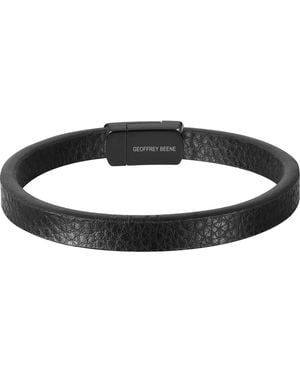 Geoffrey Beene Leather Bracelet - Black